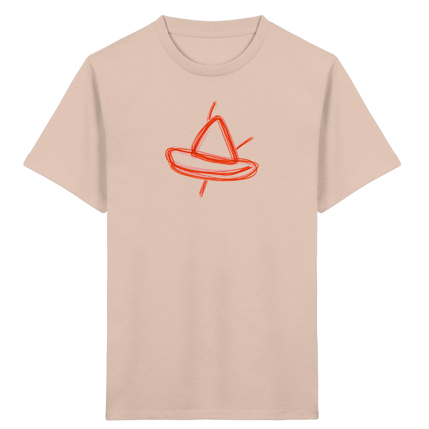 Orange Schleifenboot Kinderkritzel - Kinder Bio T-Shirt