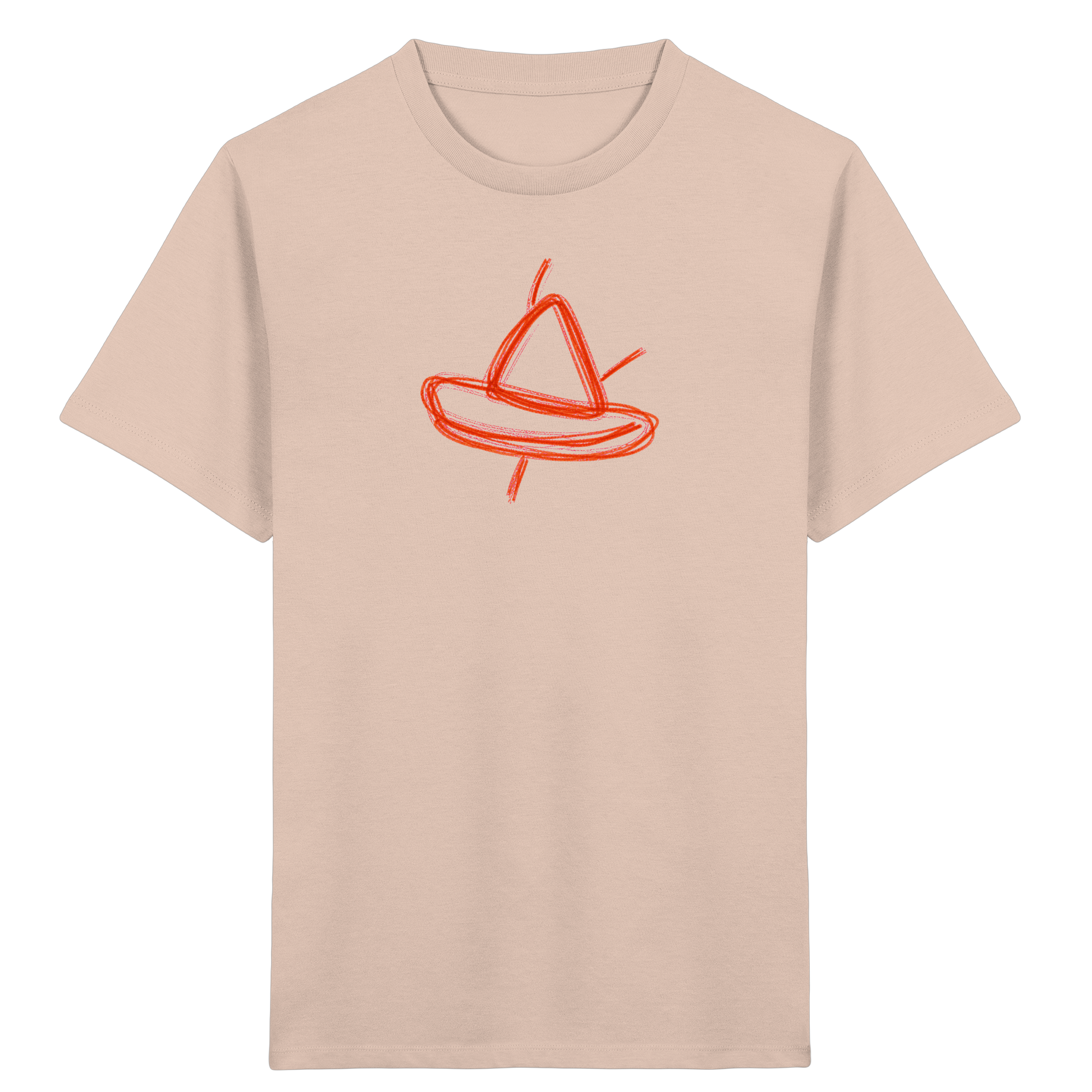 Orange Schleifenboot Kinderkritzel - Kinder Bio T-Shirt