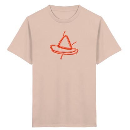 Orange Schleifenboot Kinderkritzel - Kinder Bio T-Shirt