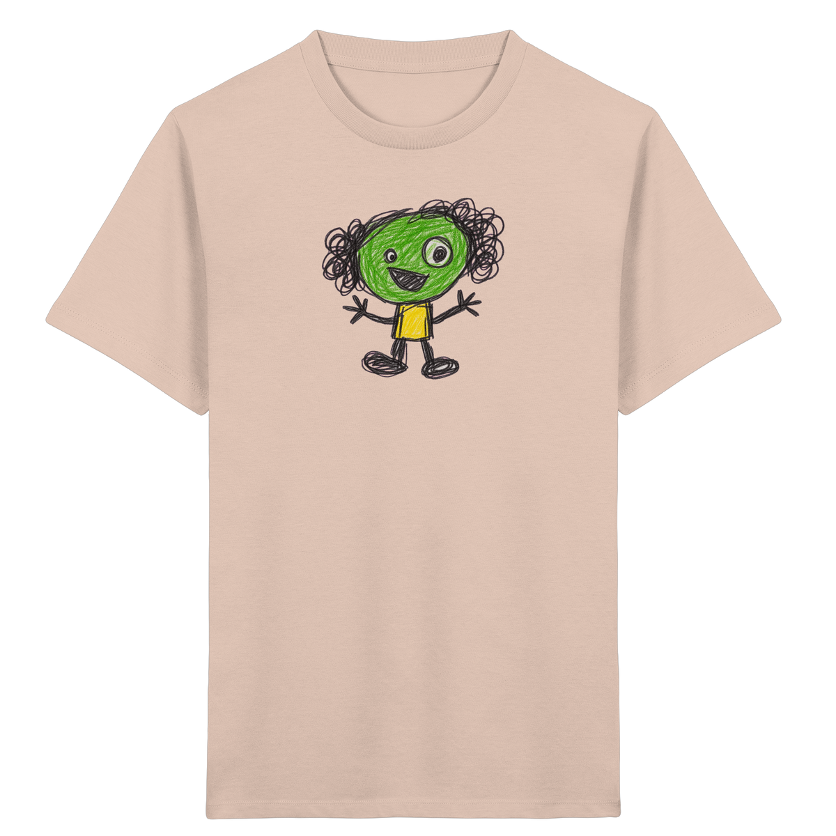 Kritzelkopf mit Ringellocken - Kinder Bio T-Shirt