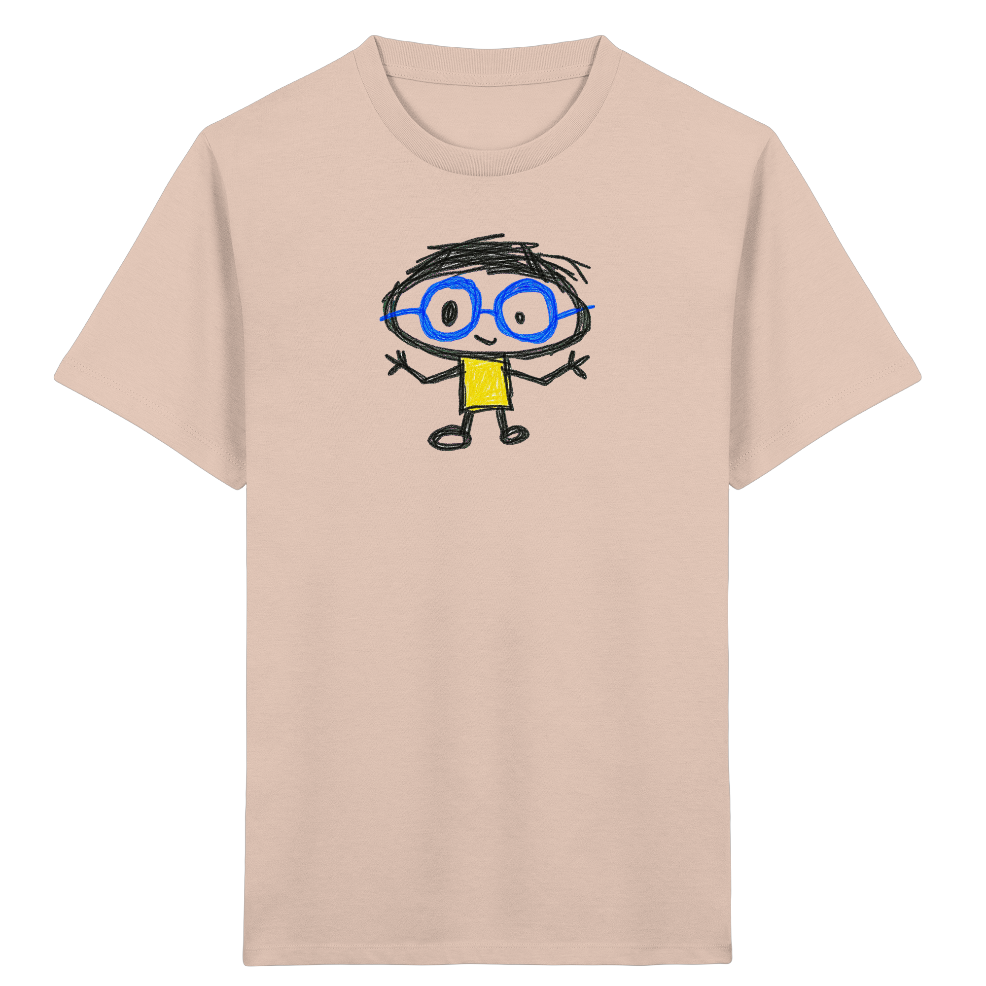 Kritzelkopf mit Riesenbrille – Kinder T-Shirt