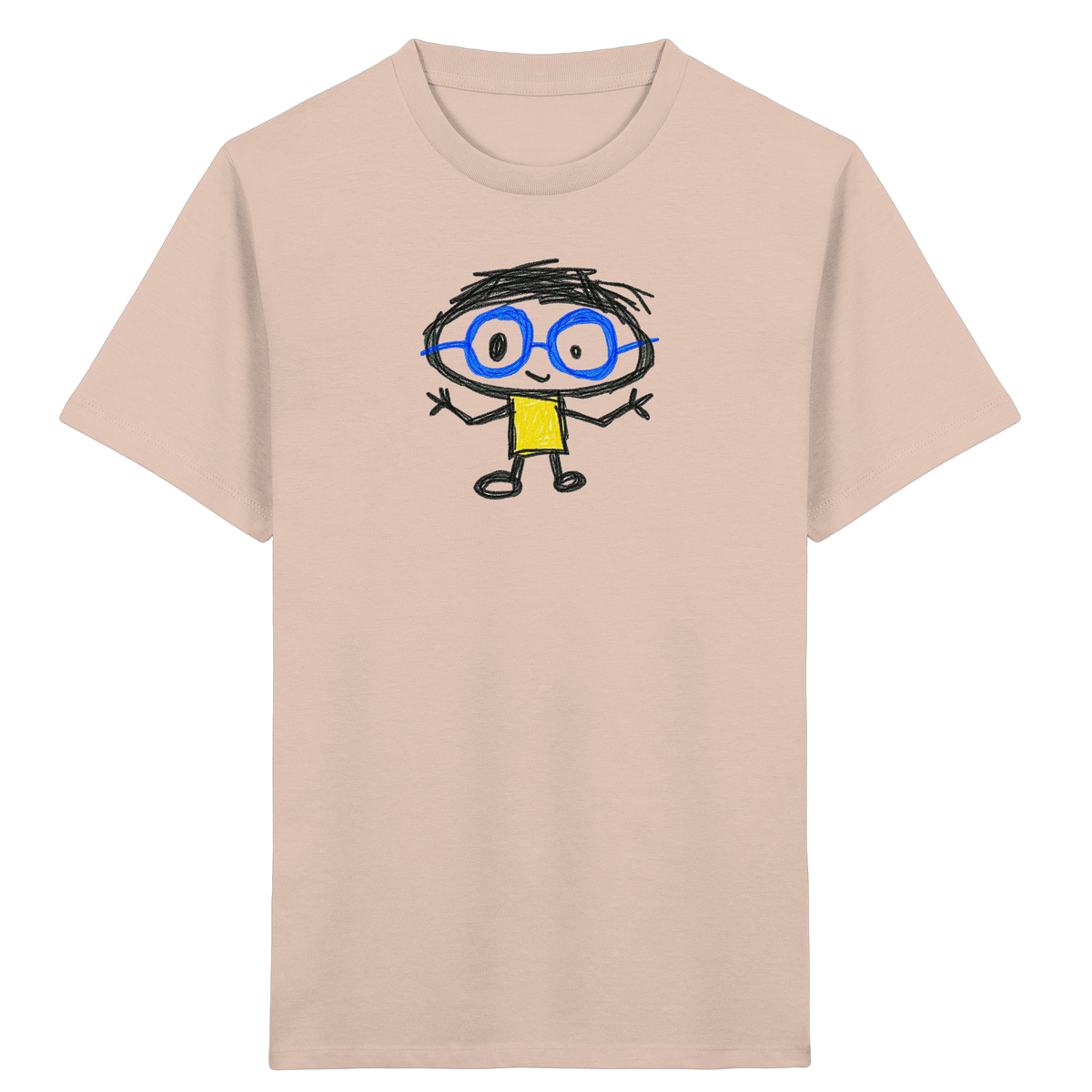Kritzelkopf mit Riesenbrille - Kinder Bio T-Shirt