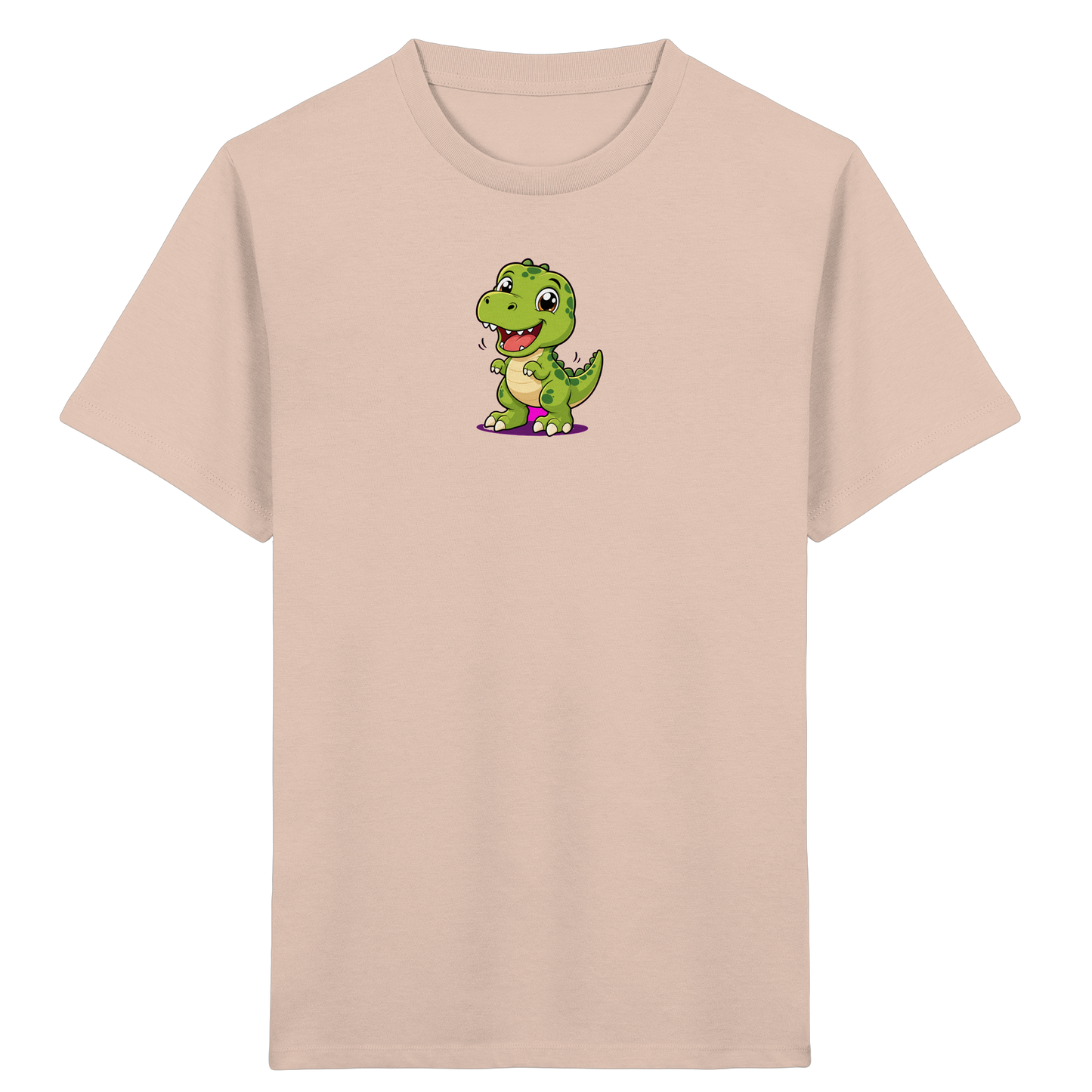 Fröhlicher Dino mit rosa Füßen Kinder T-Shirt - Kinder Bio T-Shirt