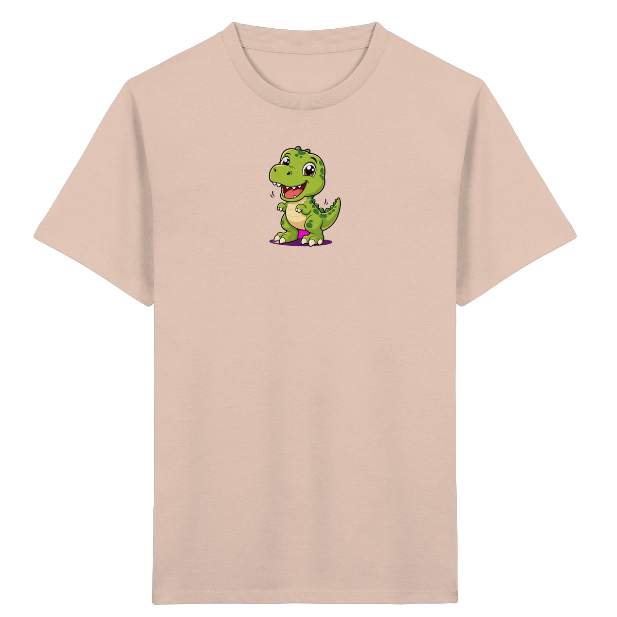 Fröhlicher Dino mit rosa Füßen Kinder T-Shirt - Kinder Bio T-Shirt