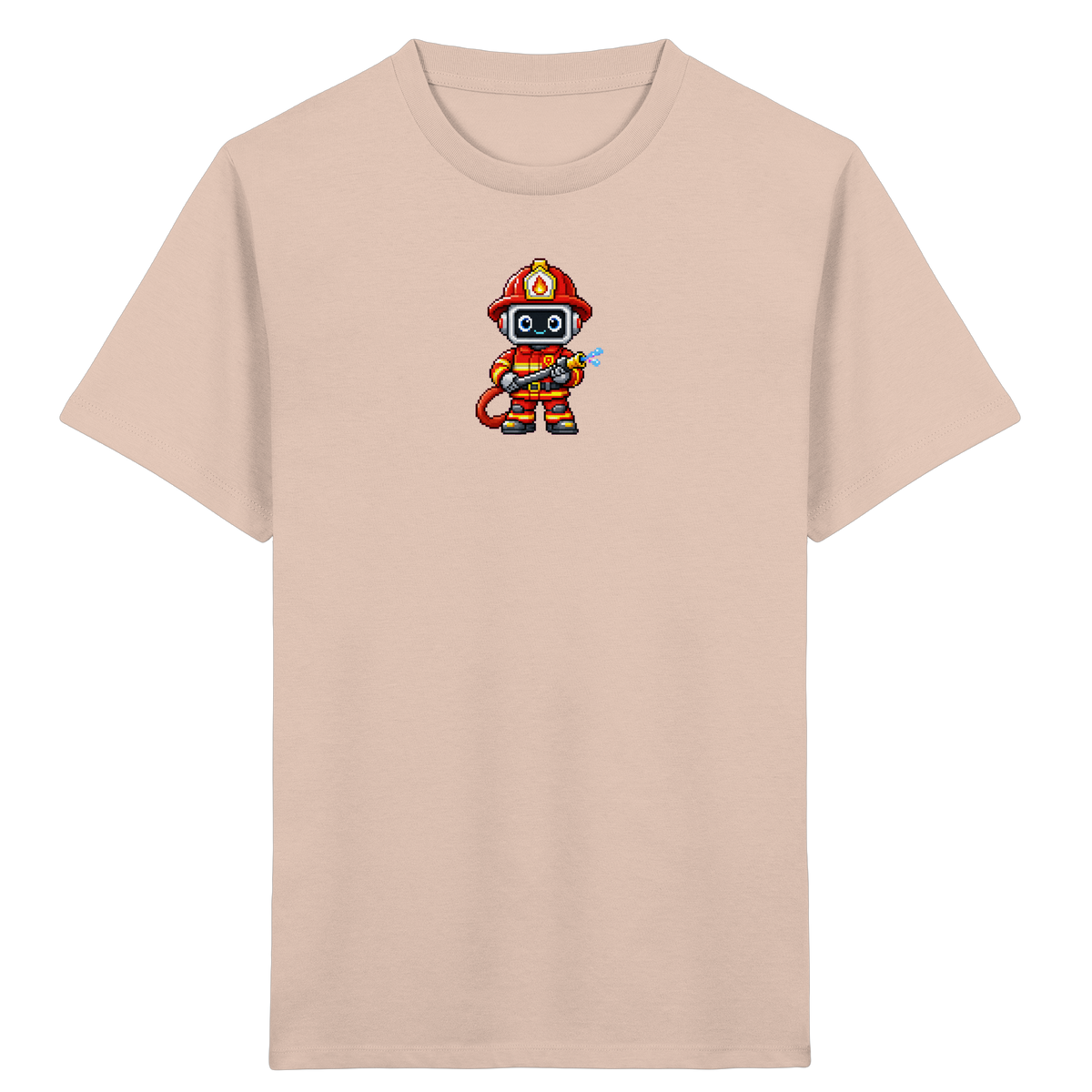 Pixel-Feuerwehrmann: Roboter-Action-T-Shirt - Kinder T-Shirt