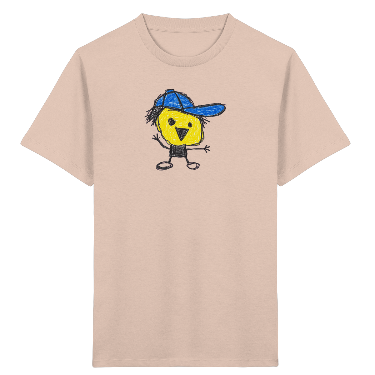 Kritzelkopf mit schiefer Mütze - Kinder Bio T-Shirt