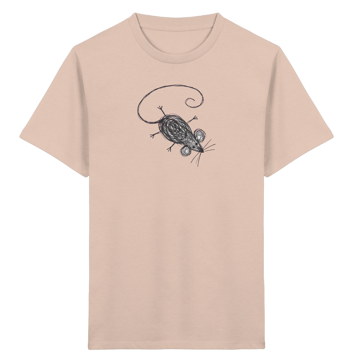 Maus von oben Kinderzeichnung - Kinder Bio T-Shirt