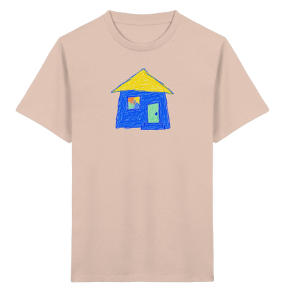 Blaues Regenbogenfenster Haus - Kinder Bio T-Shirt