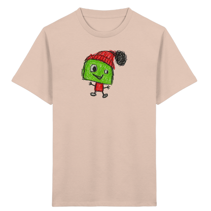 Kritzelkopf mit roter Bommelmütze - Kinder Bio T-Shirt