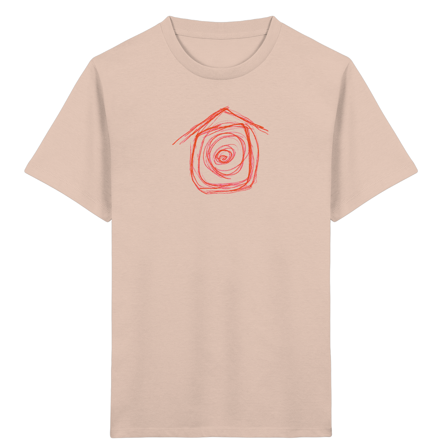 Mandarinenoranges Spiralenhaus Kinder T-Shirt - Kinder Bio T-Shirt