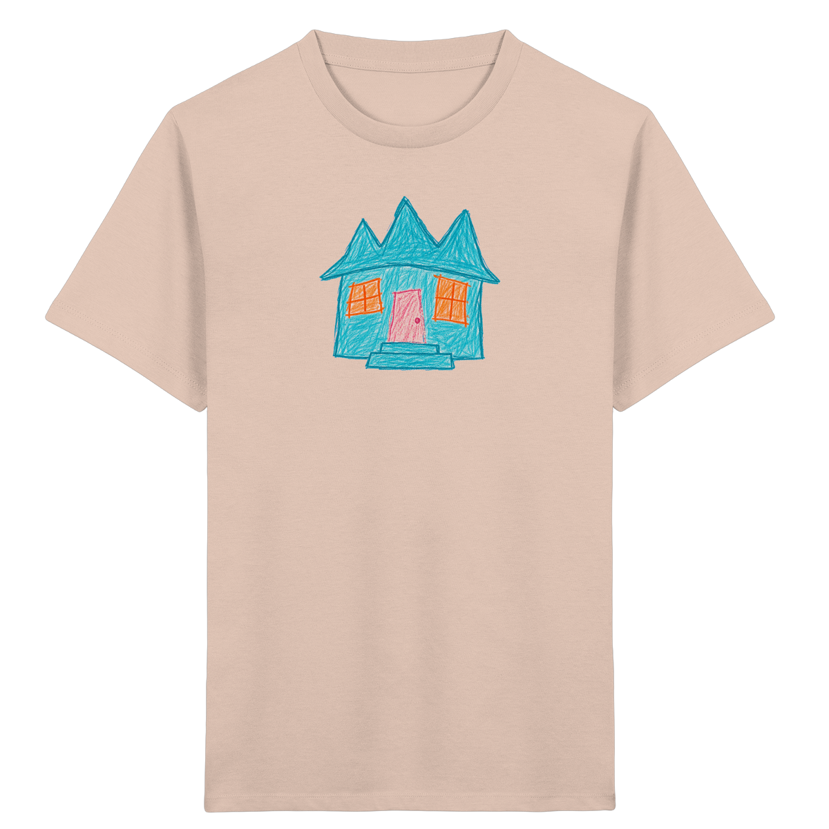 Türkises Zickzackhaus Kinder Shirt - Kinder Bio T-Shirt