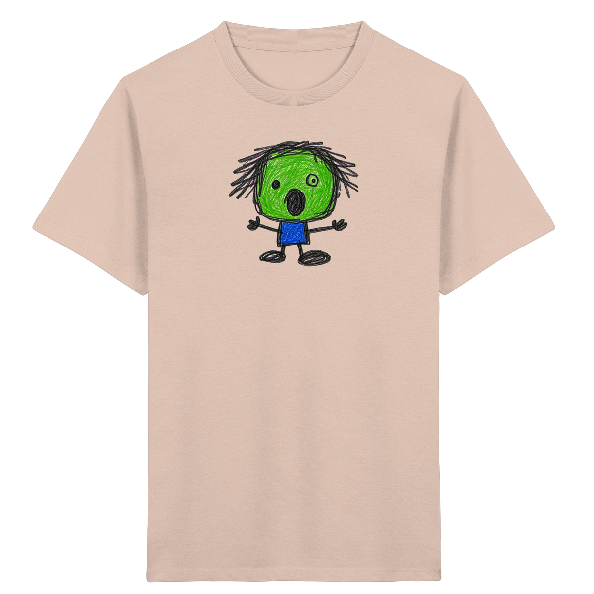 Kritzelkopf beim Staunen - Kinder Bio T-Shirt