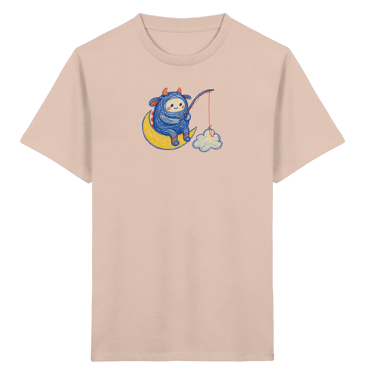 Kleiner Wolkenangler auf Mondsichel - Kinder Bio T-Shirt