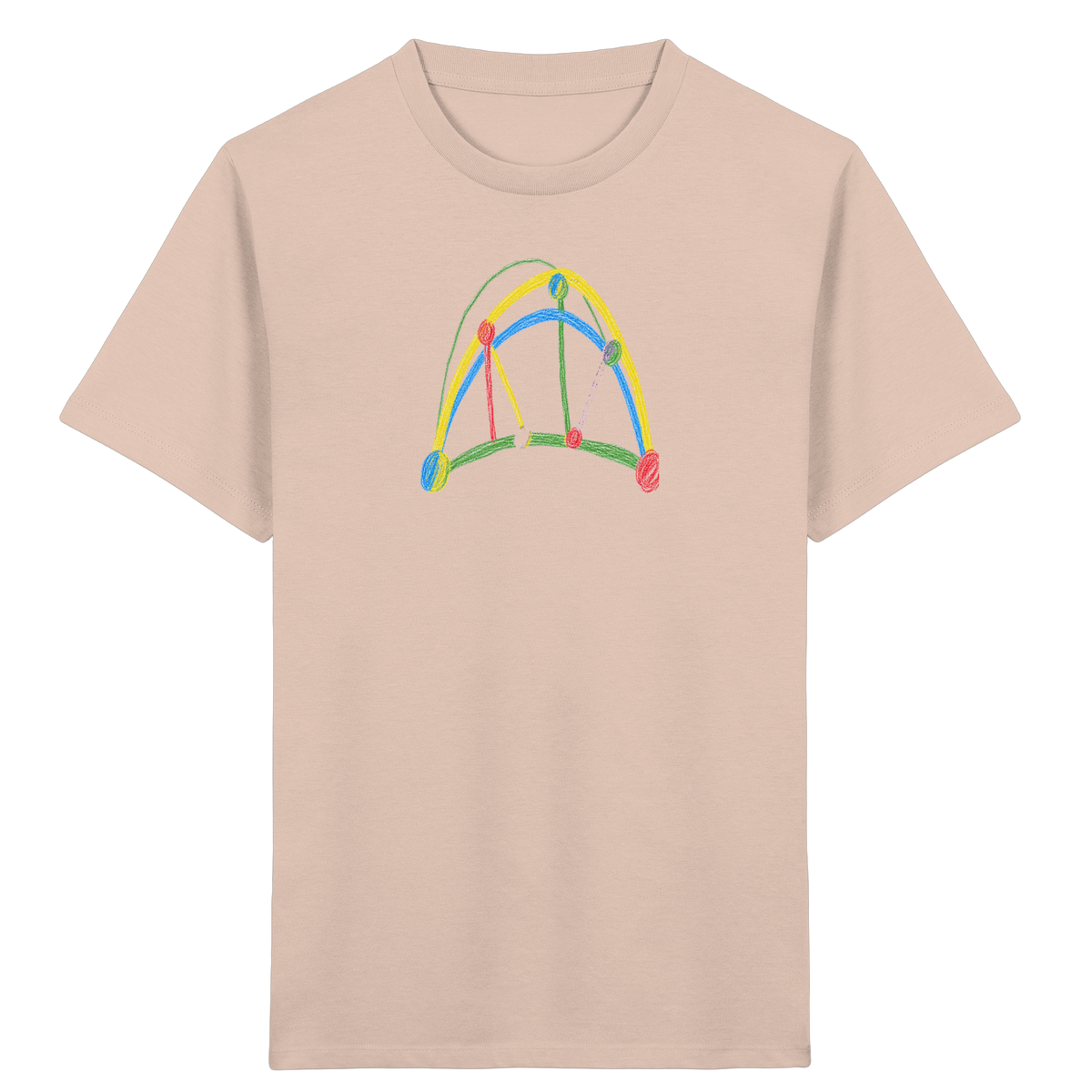Bunte Brücke aus Farbpunkten - Kinder Bio T-Shirt