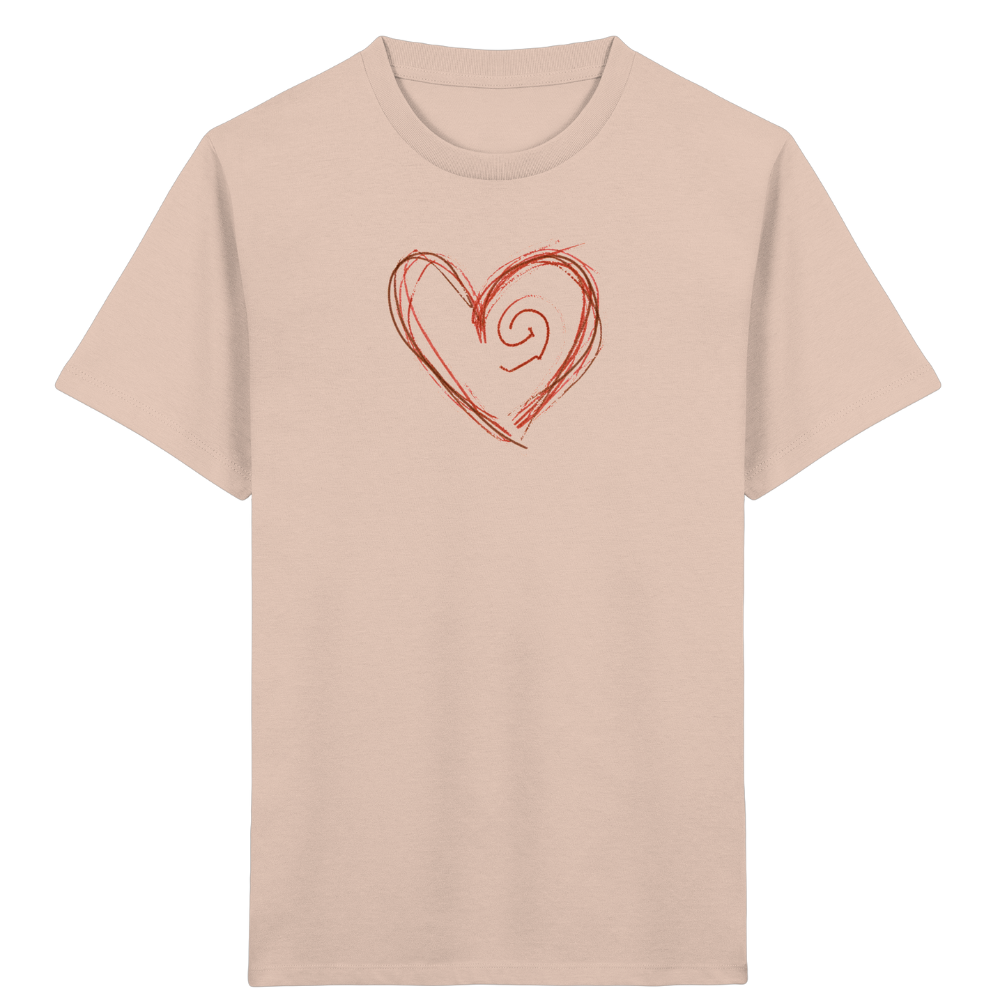 Zimtbraunes Krakelherz Kinder T-Shirt - Kinder Bio T-Shirt