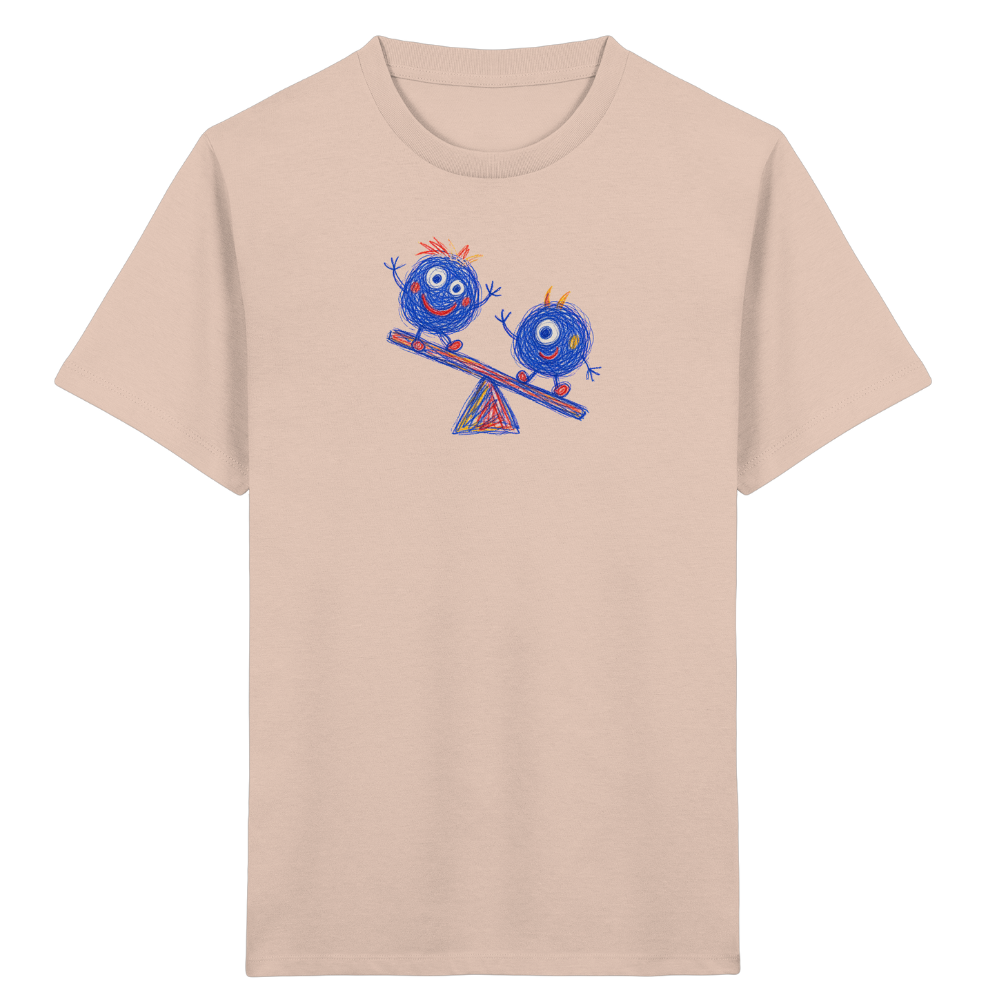 Wippenwuschel auf der Wippe - Kinder Bio T-Shirt