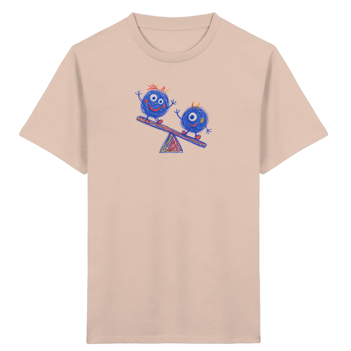 Wippenwuschel auf der Wippe - Kinder Bio T-Shirt