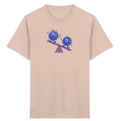 Wippenwuschel auf der Wippe - Kinder Bio T-Shirt