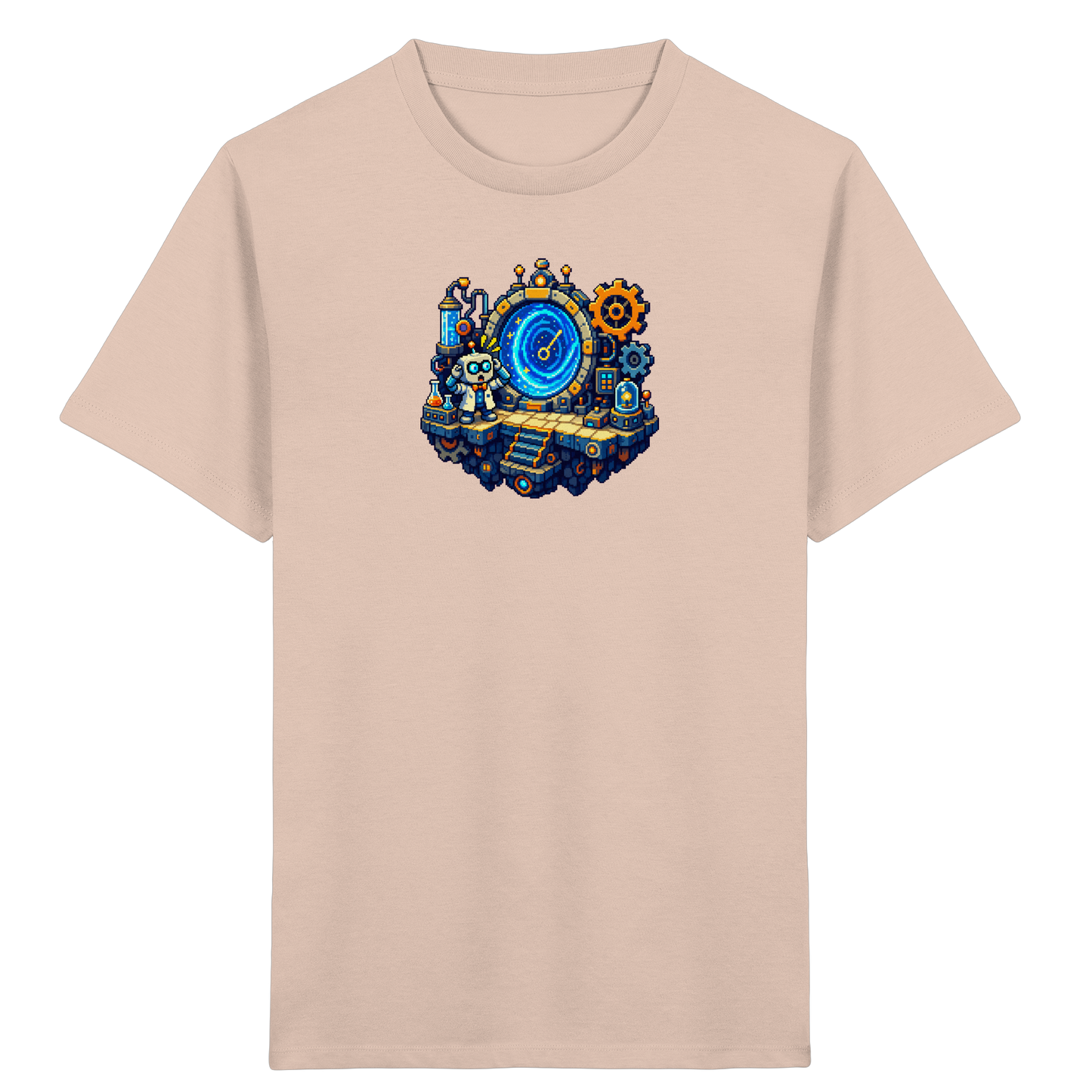 Cooles Roboter Wissenschaftler Pixel T-Shirt - Kinder Bio T-Shirt
