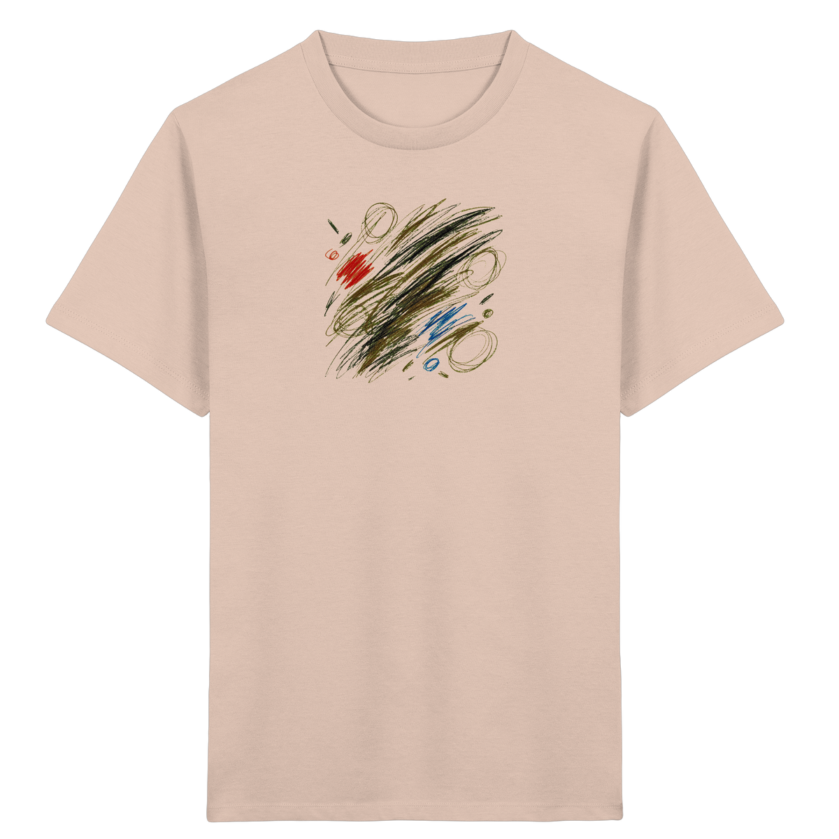 Künstlerisches T-Shirt mit Kritzelgrafik Design - Kinder Bio T-Shirt