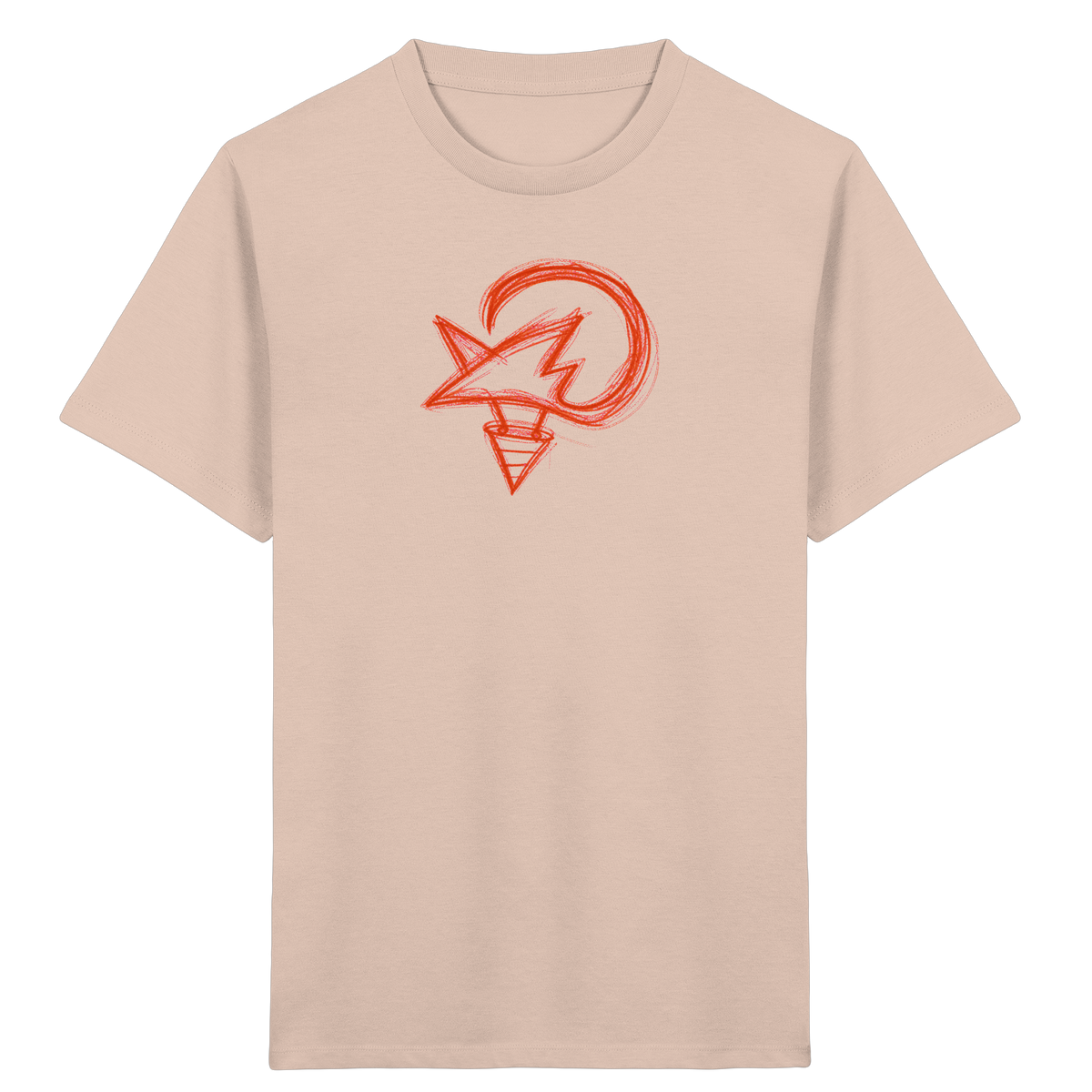 Orange Fuchsform mit Schultüte - Kinder Bio T-Shirt