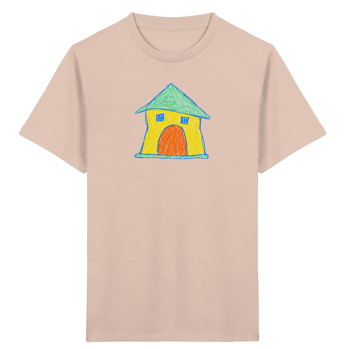 Gelbes Torhaus mit Mintdach - Kinder Bio T-Shirt