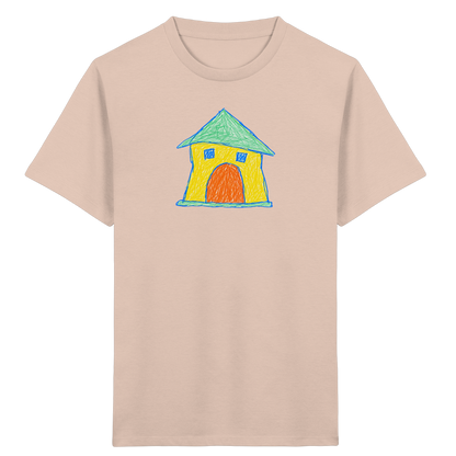 Gelbes Torhaus mit Mintdach - Kinder Bio T-Shirt