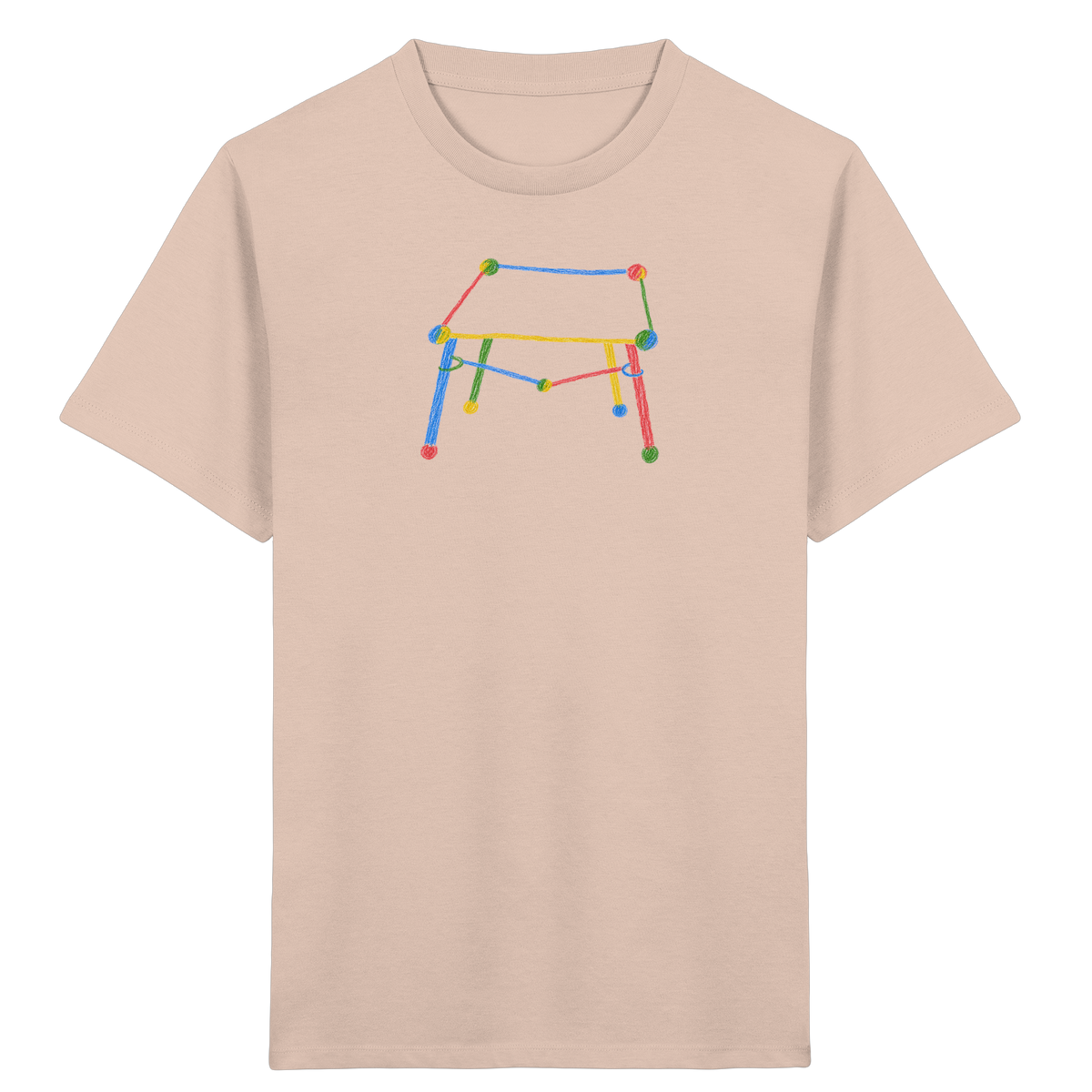 Bunter Kritzel Tisch - Kinder Bio T-Shirt
