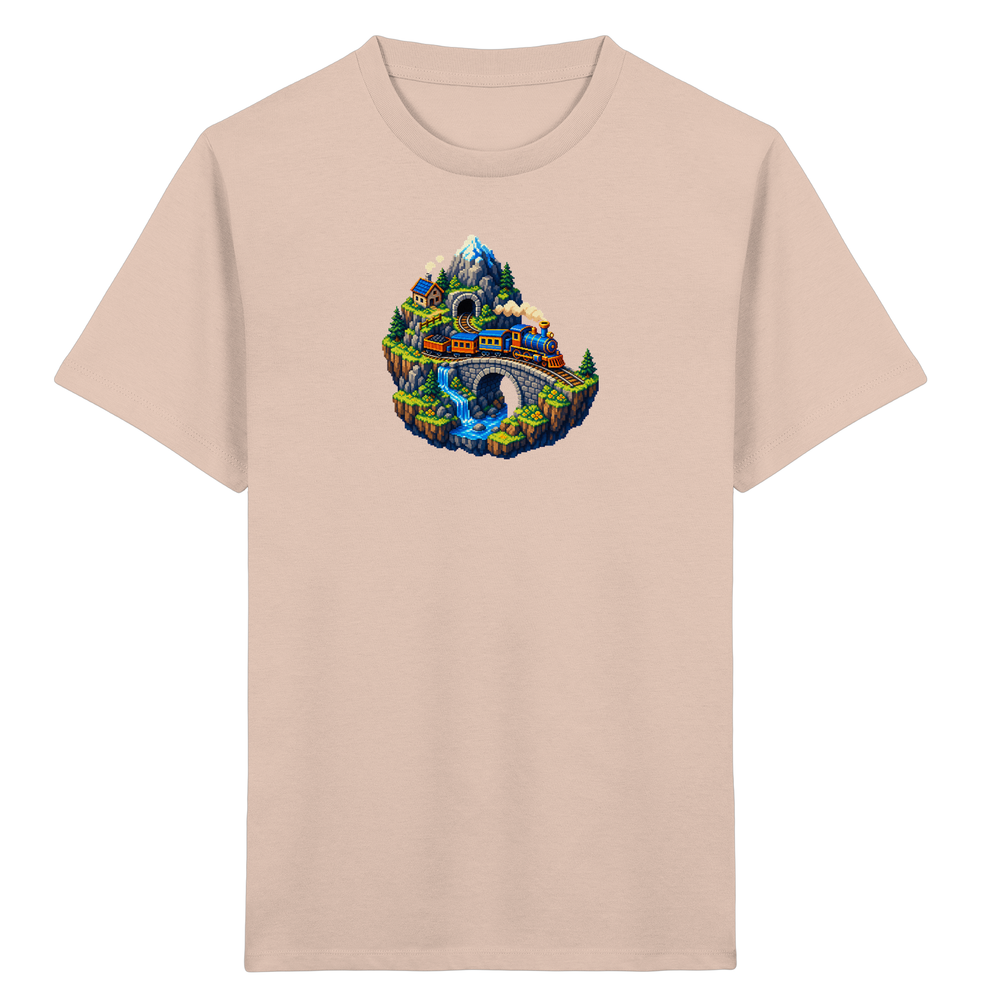 Retro Pixel Zug Abenteuer Shirt - Kinder Bio T-Shirt