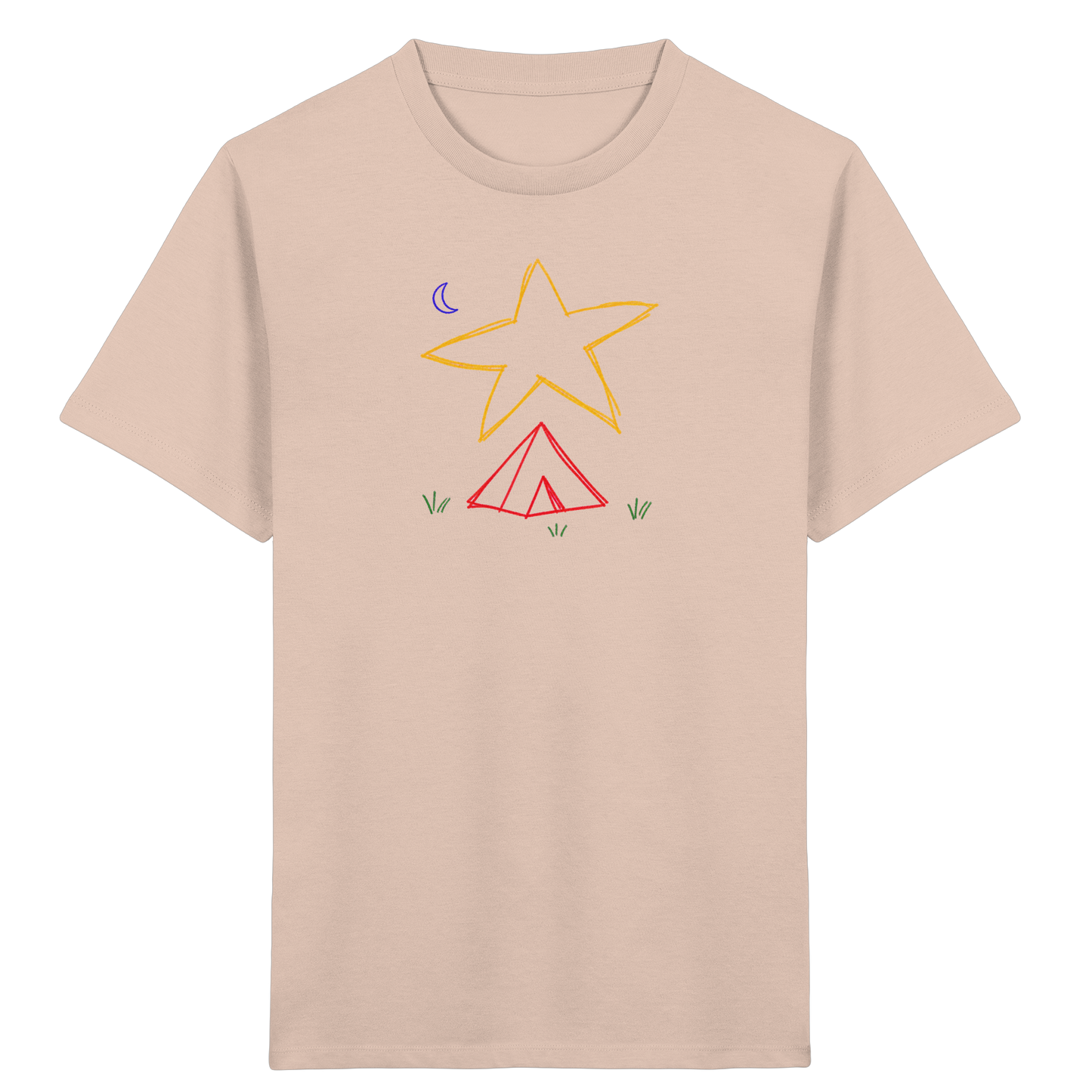 Abenteuerliches Zelt unter Sternenhimmel T-Shirt - Kinder Bio T-Shirt