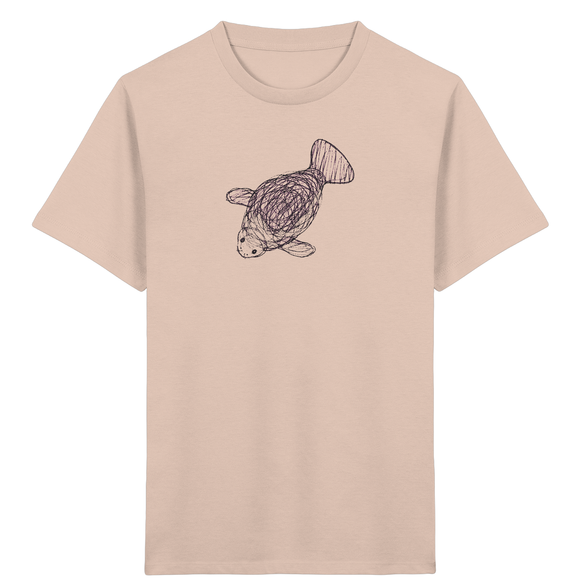 Seekuh von oben gezeichnet - Kinder Bio T-Shirt