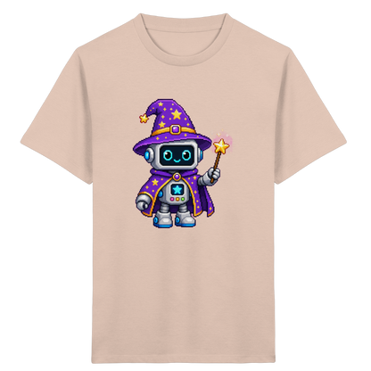 Pixel Roboter Zauberer T-Shirt: Magischer Spaß - Kinder Bio T-Shirt