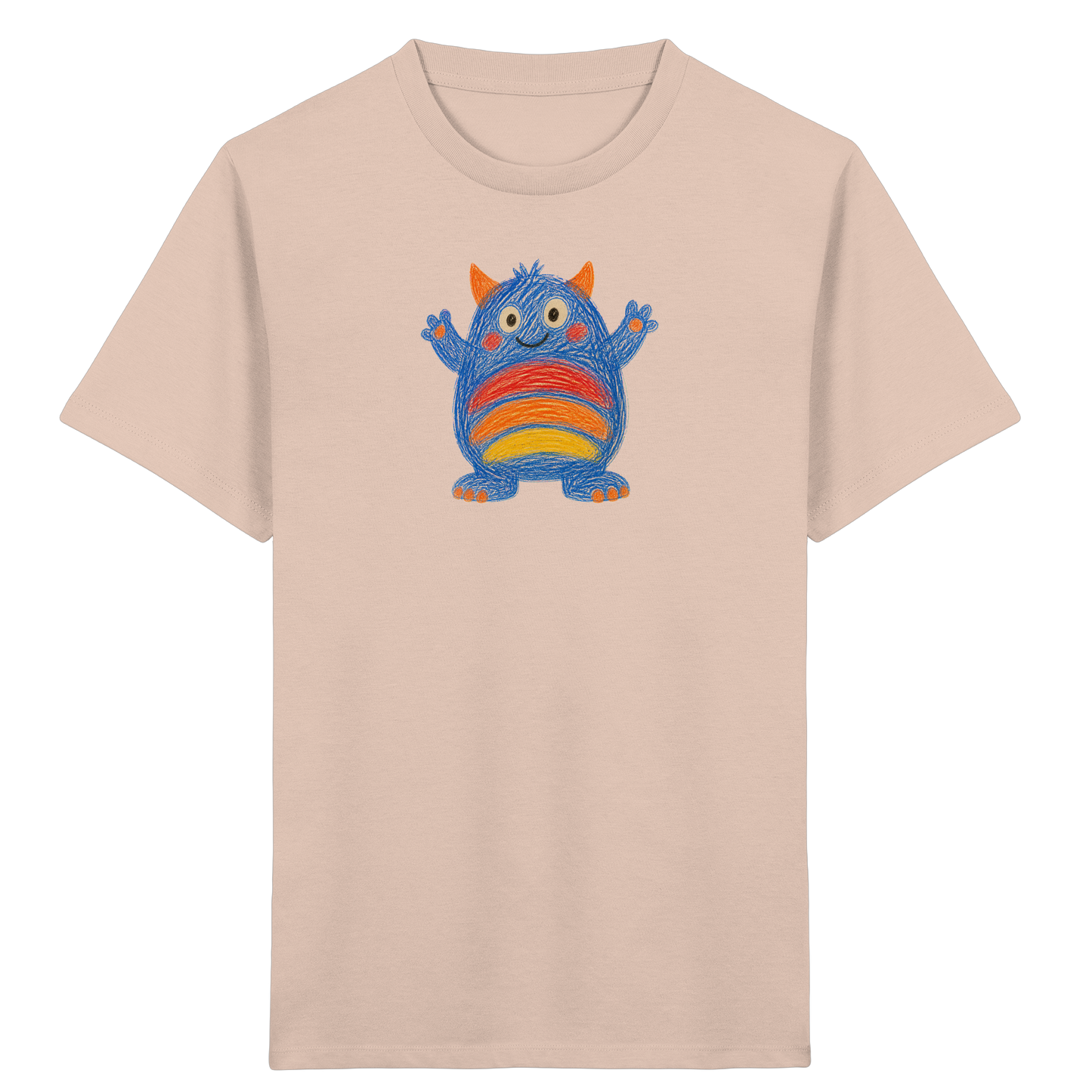 Regenbogenbauch Monster T-Shirt - Kinder Bio T-Shirt