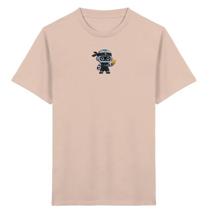 Roboter Ninja mit goldenem Stern - Kinder T-Shirt