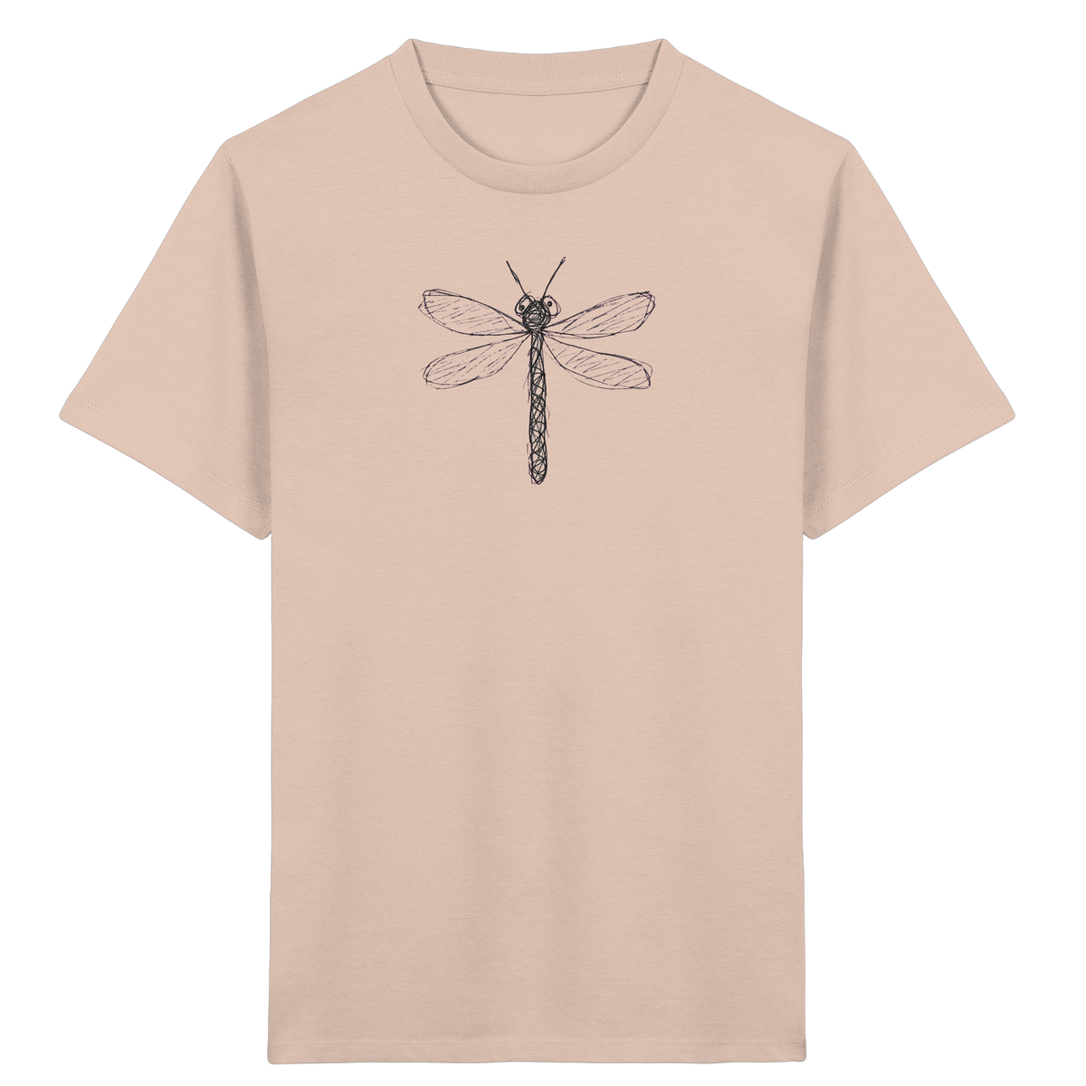 Libelle von oben gezeichnet - Kinder Bio T-Shirt