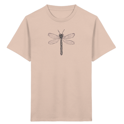 Libelle von oben gezeichnet - Kinder Bio T-Shirt
