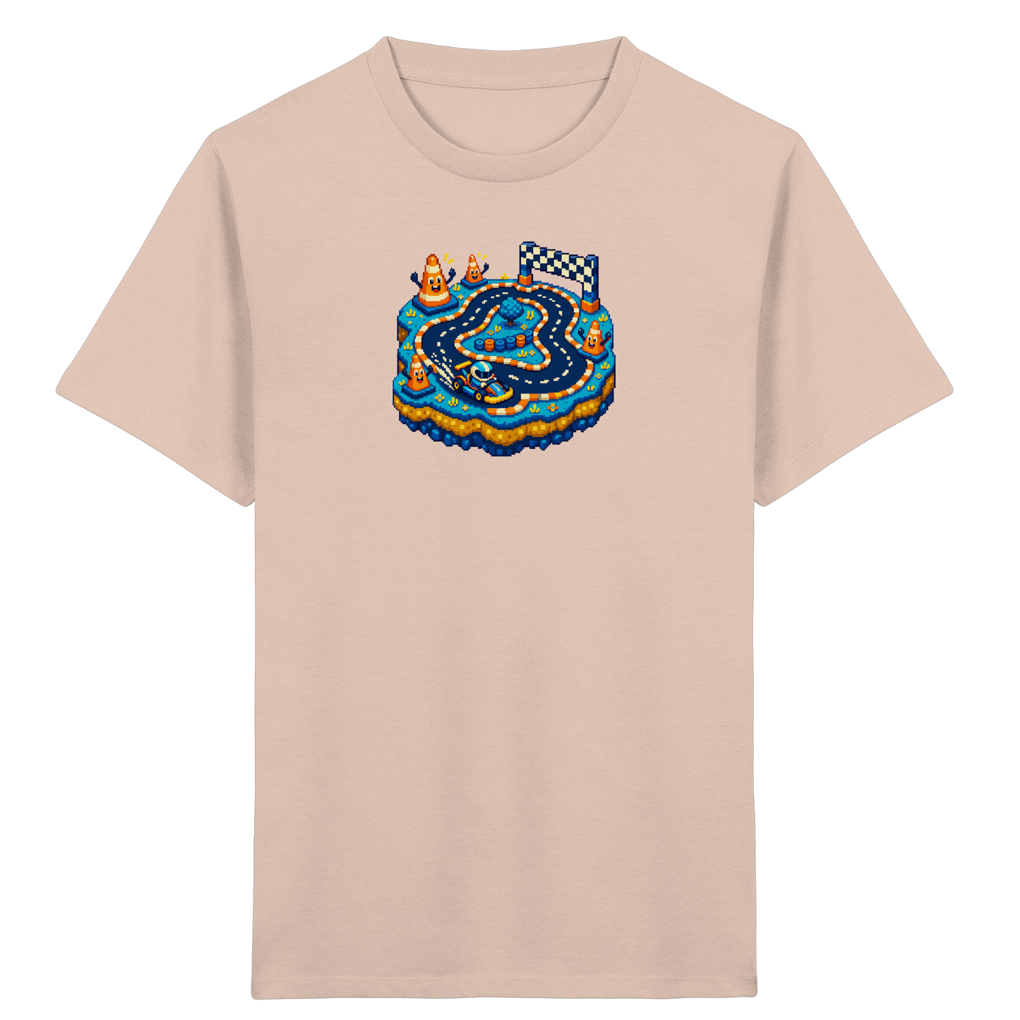 Cooles Pixel Go-Kart Rennshirt - Kinder Bio T-Shirt