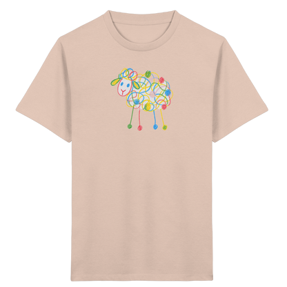 Buntes Farbpunkt-Schaf Shirt - Kinder Bio T-Shirt