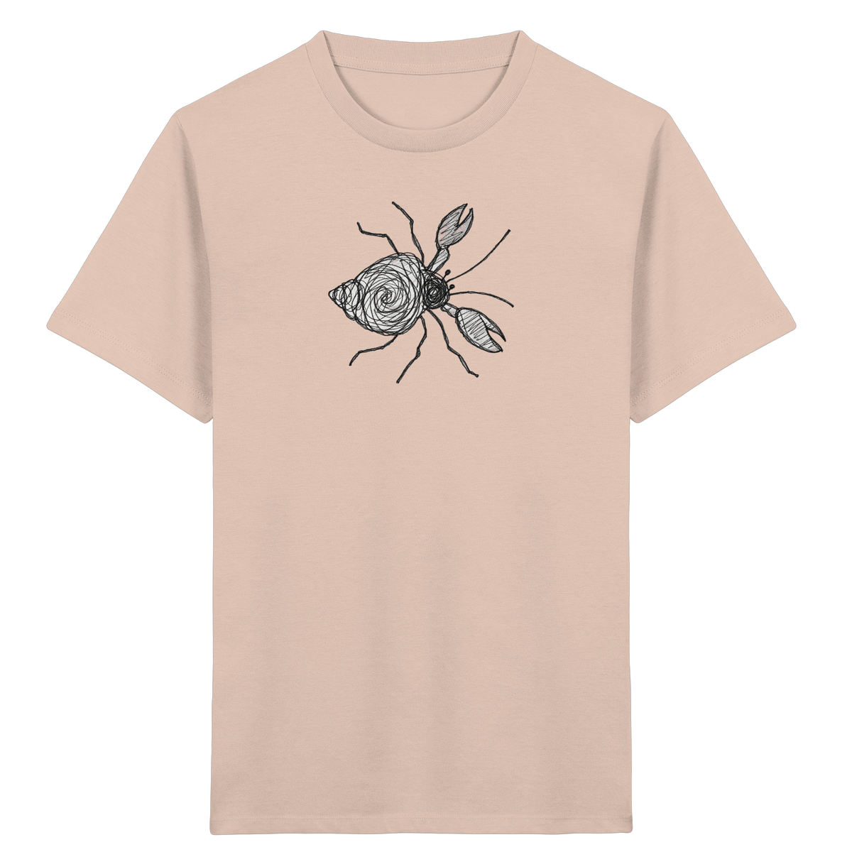 Einsiedlerkrebs von oben gezeichnet - Kinder Bio T-Shirt