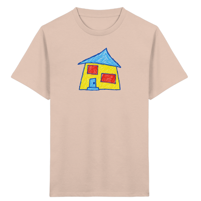 Gelbes Haus mit Doppelfenstern - Kinder Bio T-Shirt