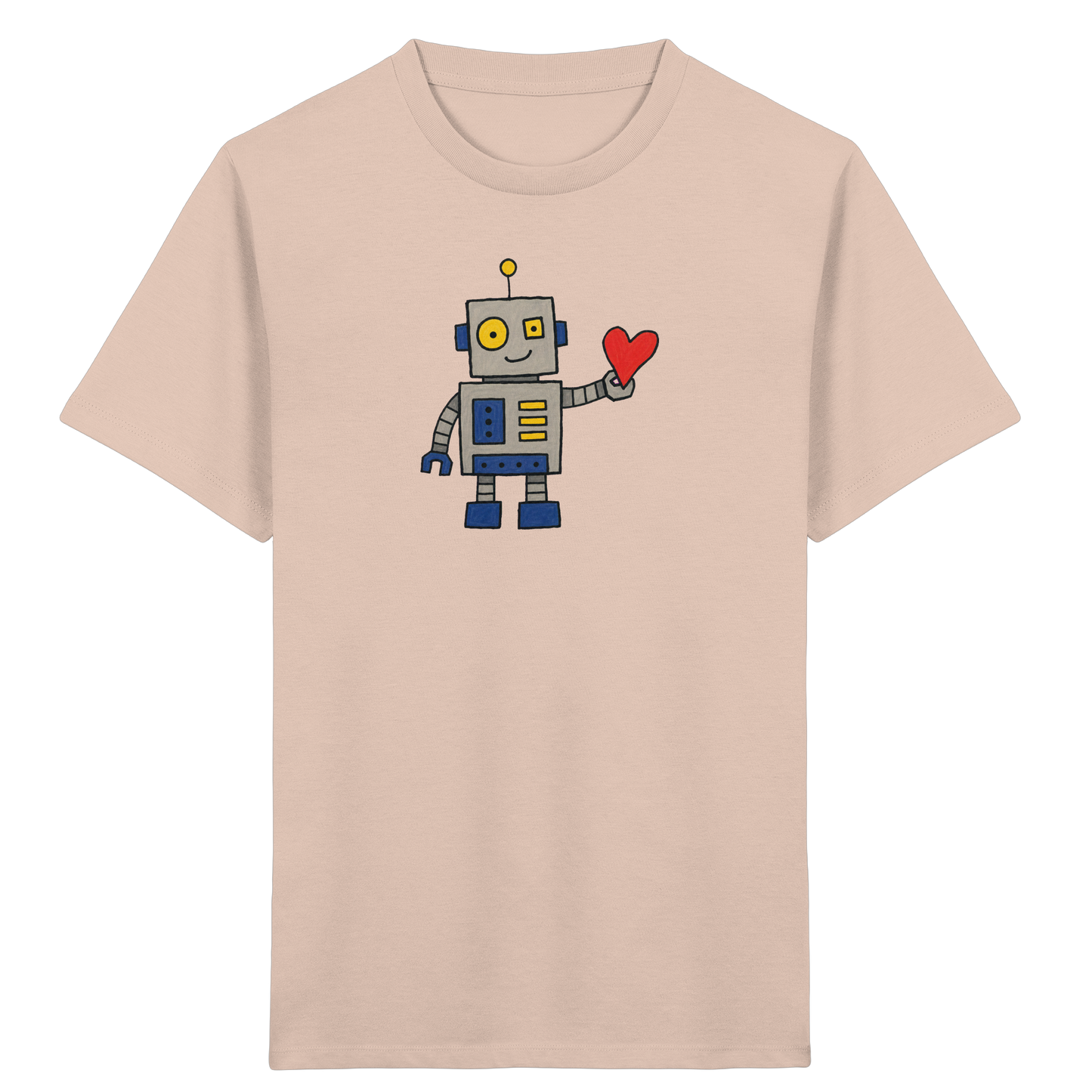 Verspieltes Roboter T-Shirt mit Herz - Kinder Bio T-Shirt