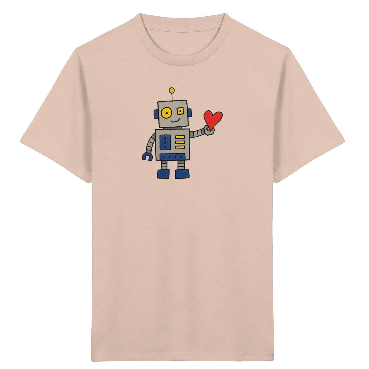 Verspieltes Roboter T-Shirt mit Herz - Kinder Bio T-Shirt