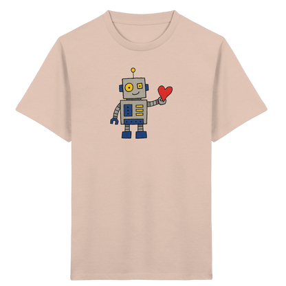 Verspieltes Roboter T-Shirt mit Herz - Kinder Bio T-Shirt