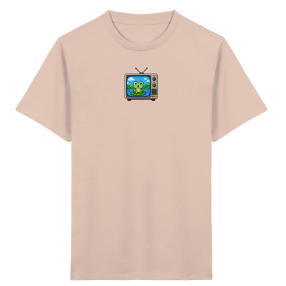 Pixel Frosch im Retro Fernseher - Kinder Bio T-Shirt