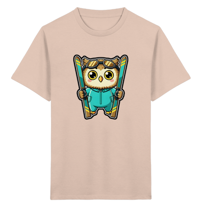 Niedliche Eule auf Skiern T-Shirt - Kinder Bio T-Shirt