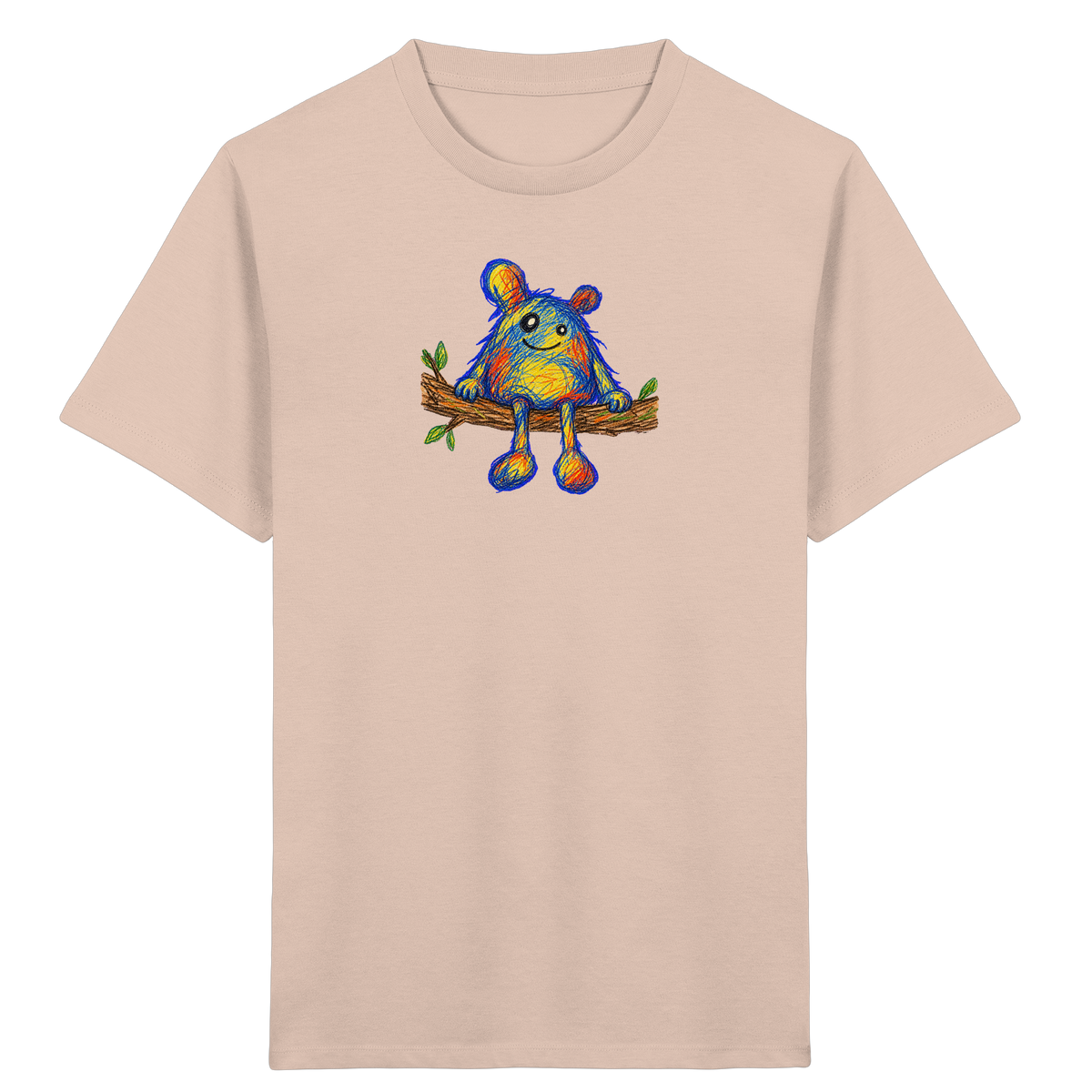 Astsitzer Kritzelmonster auf Ast - Kinder Bio T-Shirt