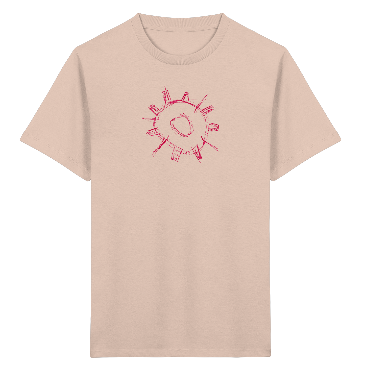 Karminrotes Zackenrad Kinder T-Shirt - Kinder Bio T-Shirt