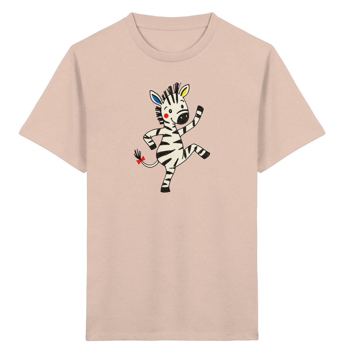 Fröhliches tanzendes Zebra Kinder T-Shirt - Kinder Bio T-Shirt