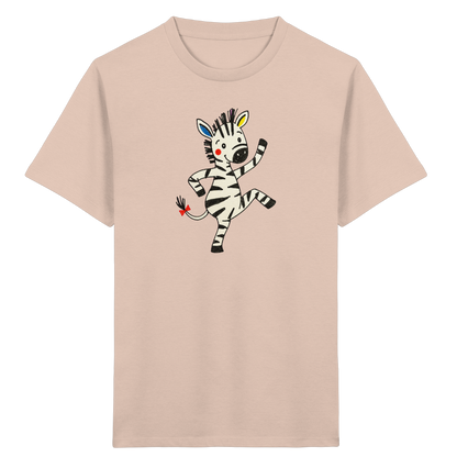 Fröhliches tanzendes Zebra Kinder T-Shirt - Kinder Bio T-Shirt