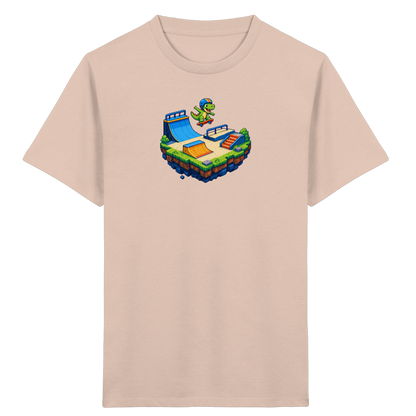 Cooles Skater Dinosaurier Pixel Shirt - Kinder Bio T-Shirt